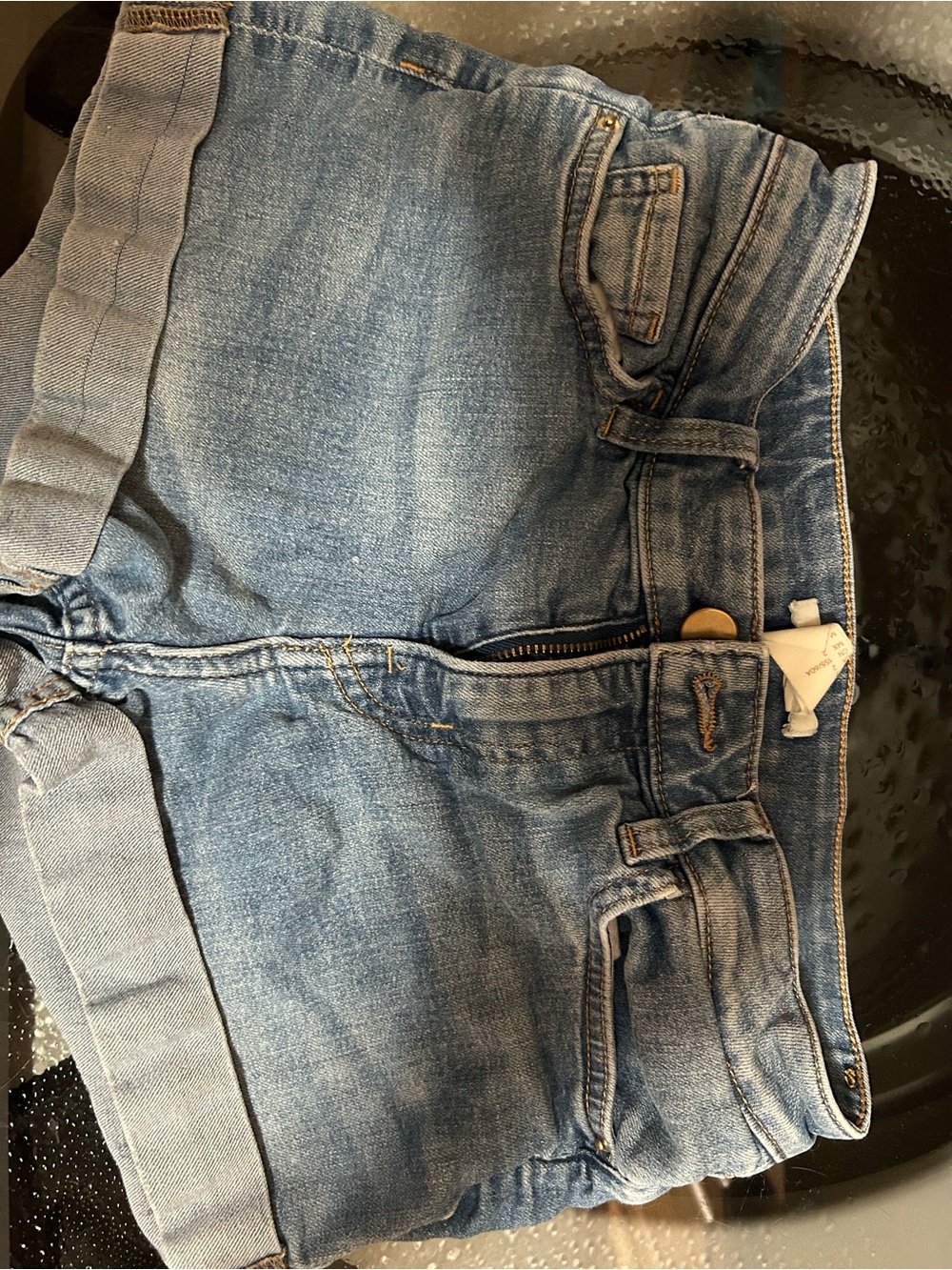 H&M Light Blue Rolled-Hem Denim Shorts